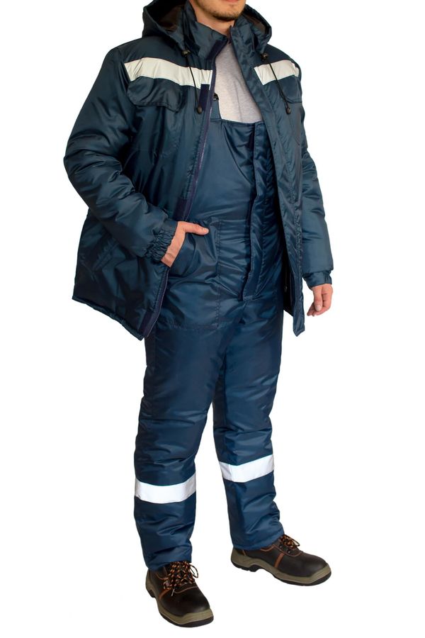 Куртка робоча утеплена FREE WORK Експерт темно-синя фото