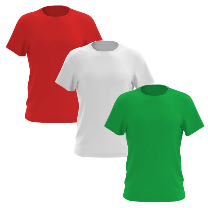 Набір з 3-х футболок синій білий червоний чорний зелений 100% бавовна (будь-яке поєднання) фото