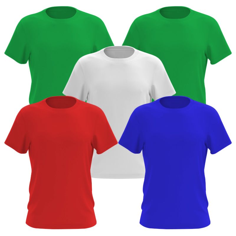 Набор из 5-ти футболок синий белый красный черный зеленый 100% хлопок (любое сочетание) фото