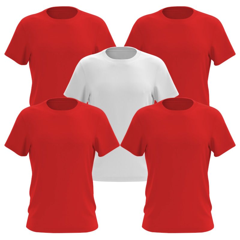 Набор из 5-ти футболок синий белый красный черный зеленый 100% хлопок (любое сочетание) фото