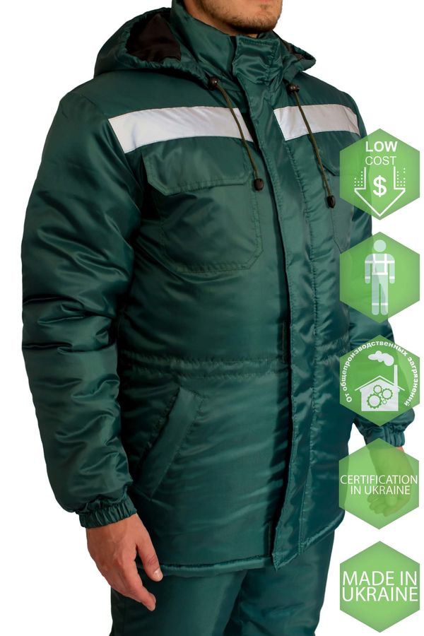 Куртка утеплена FREE WORK Експерт темно-зелена фото