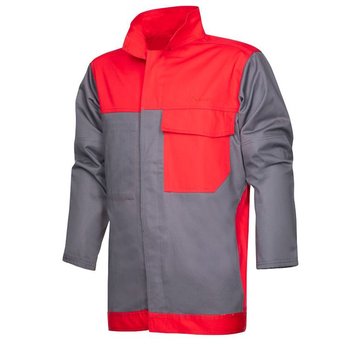 Куртка рабочая для сварщика METTHEW 01 красно-серая фото
